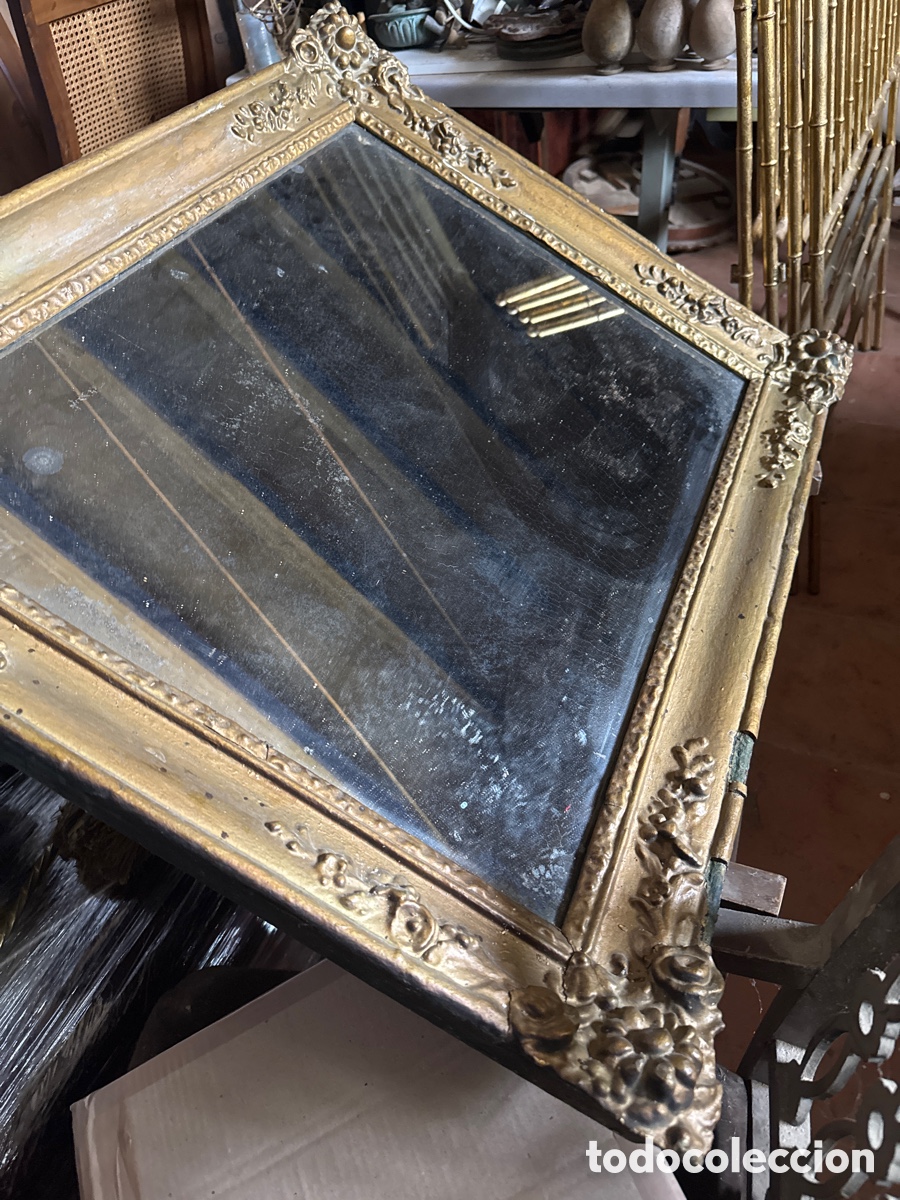 Antig&uuml;edades: Espejo dorado antiguo - Foto 6