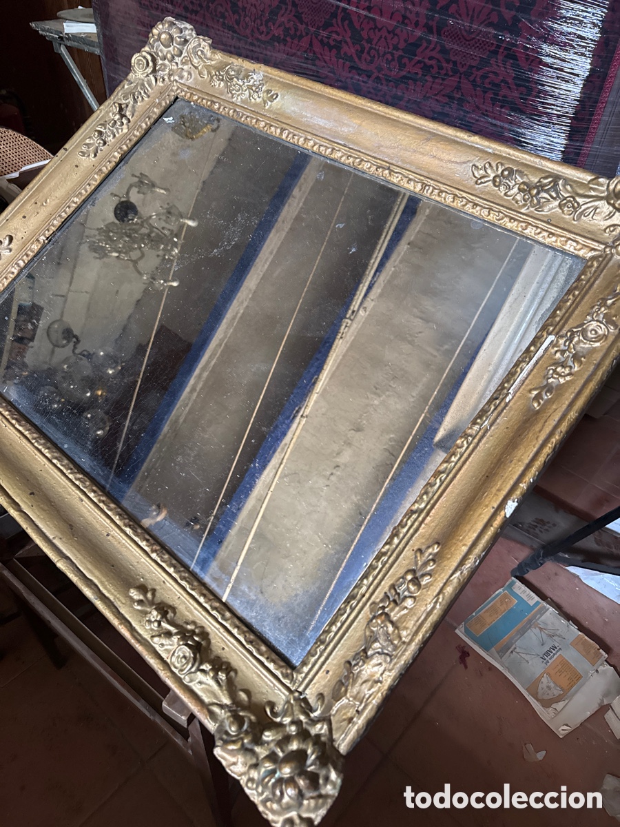 Antig&uuml;edades: Espejo dorado antiguo - Foto 1