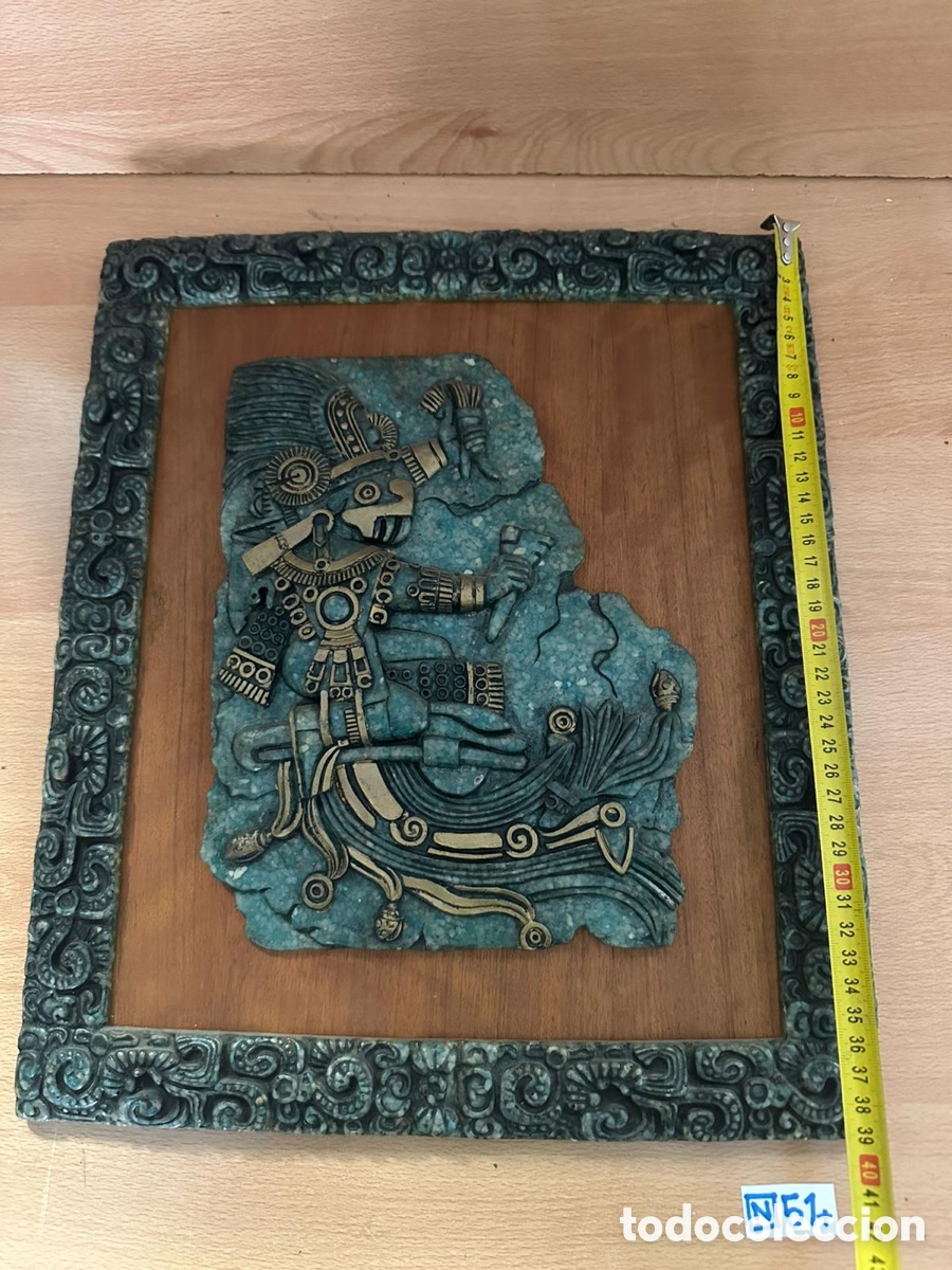 Antig&uuml;edades: Antiguo cuadro maya con relieve - Foto 2