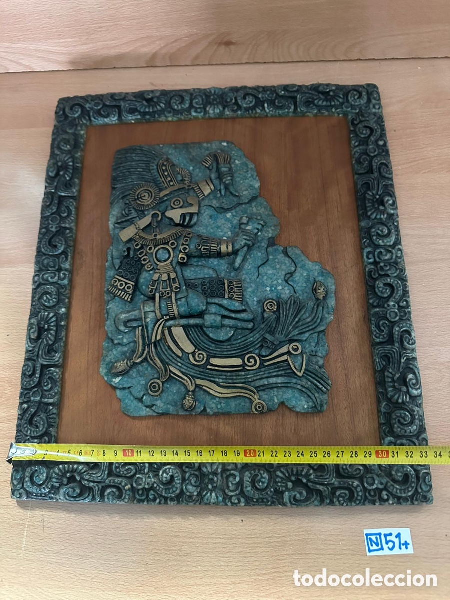 Antig&uuml;edades: Antiguo cuadro maya con relieve - Foto 3