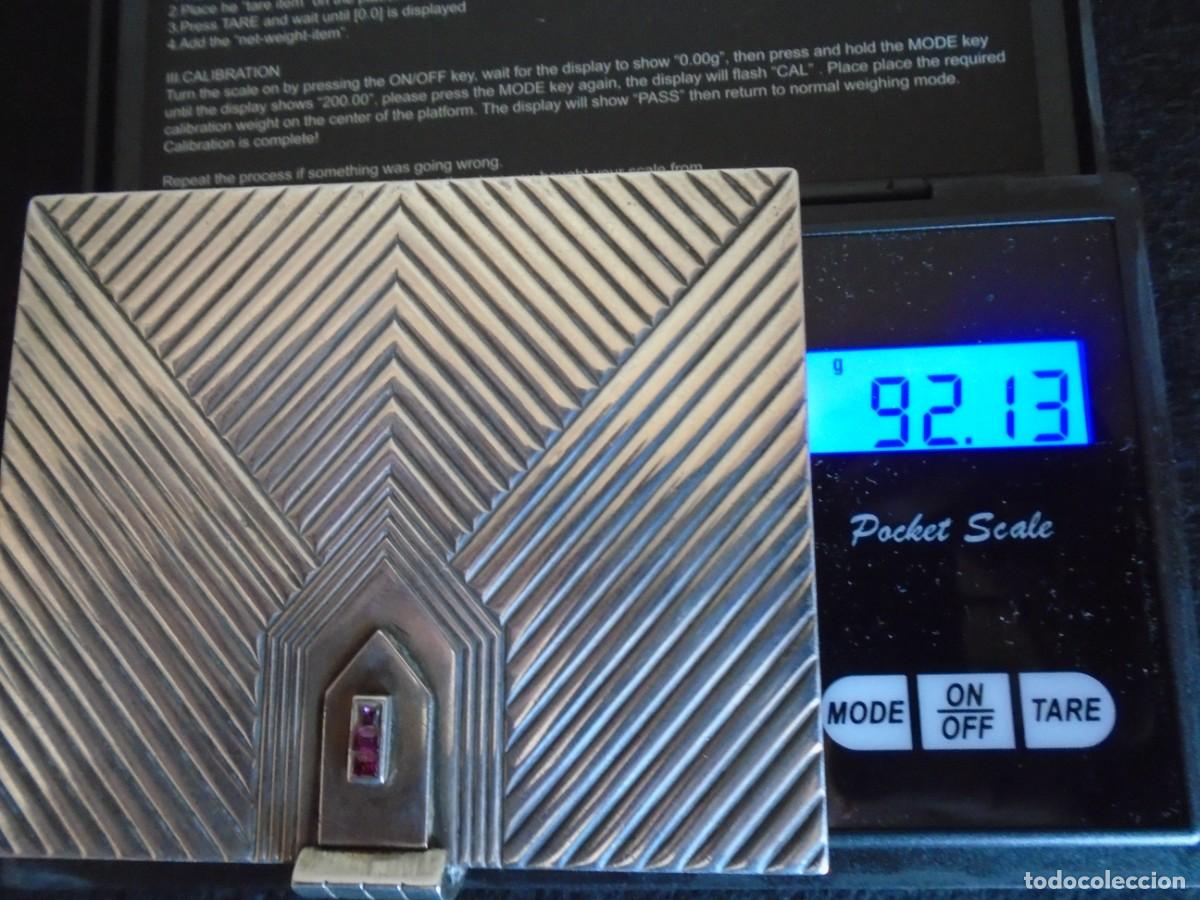 Antig&uuml;edades: (PLA-250602)PITILLERA O POLVERA DE PLATA CIERRE CON RUBIS - Foto 13