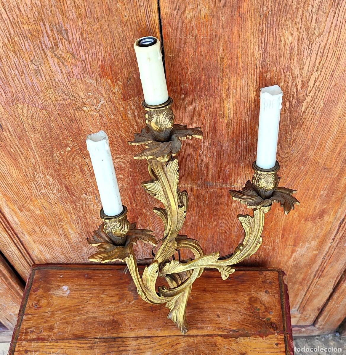 Antig&uuml;edades: Aplique de 3 luces estilo LXVI barroco - Foto 3