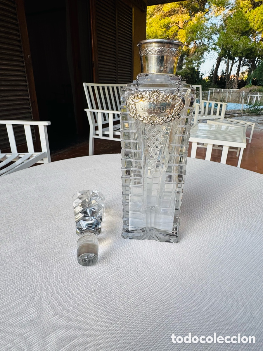 Antig&uuml;edades: Botella licorera de cristal de roca y plata - Foto 2