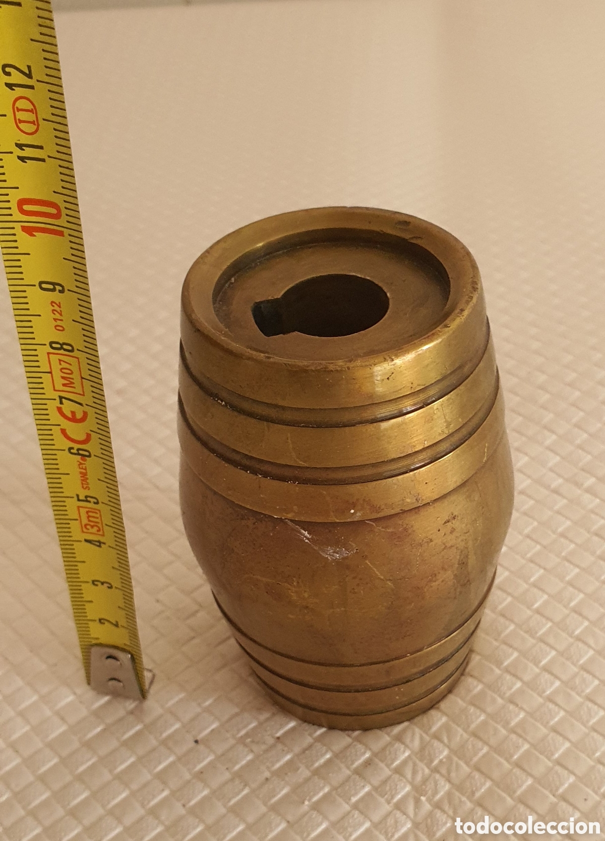 Antig&uuml;edades: Figura barril bronce porta mechero - Foto 3