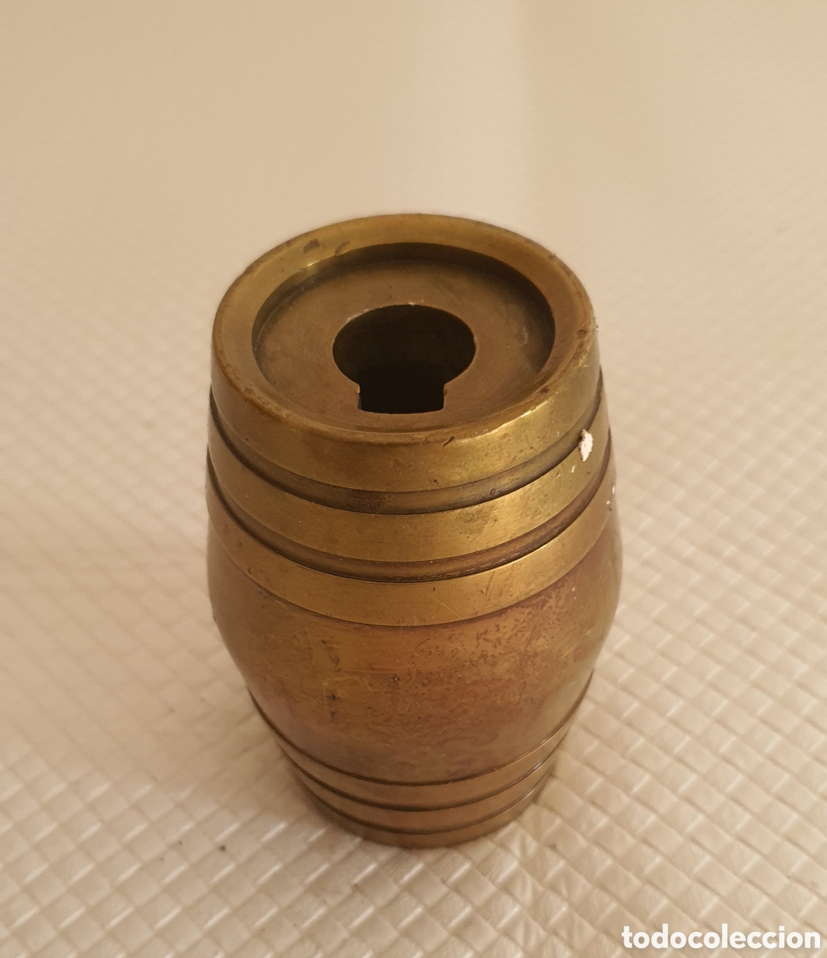 Antig&uuml;edades: Figura barril bronce porta mechero - Foto 1