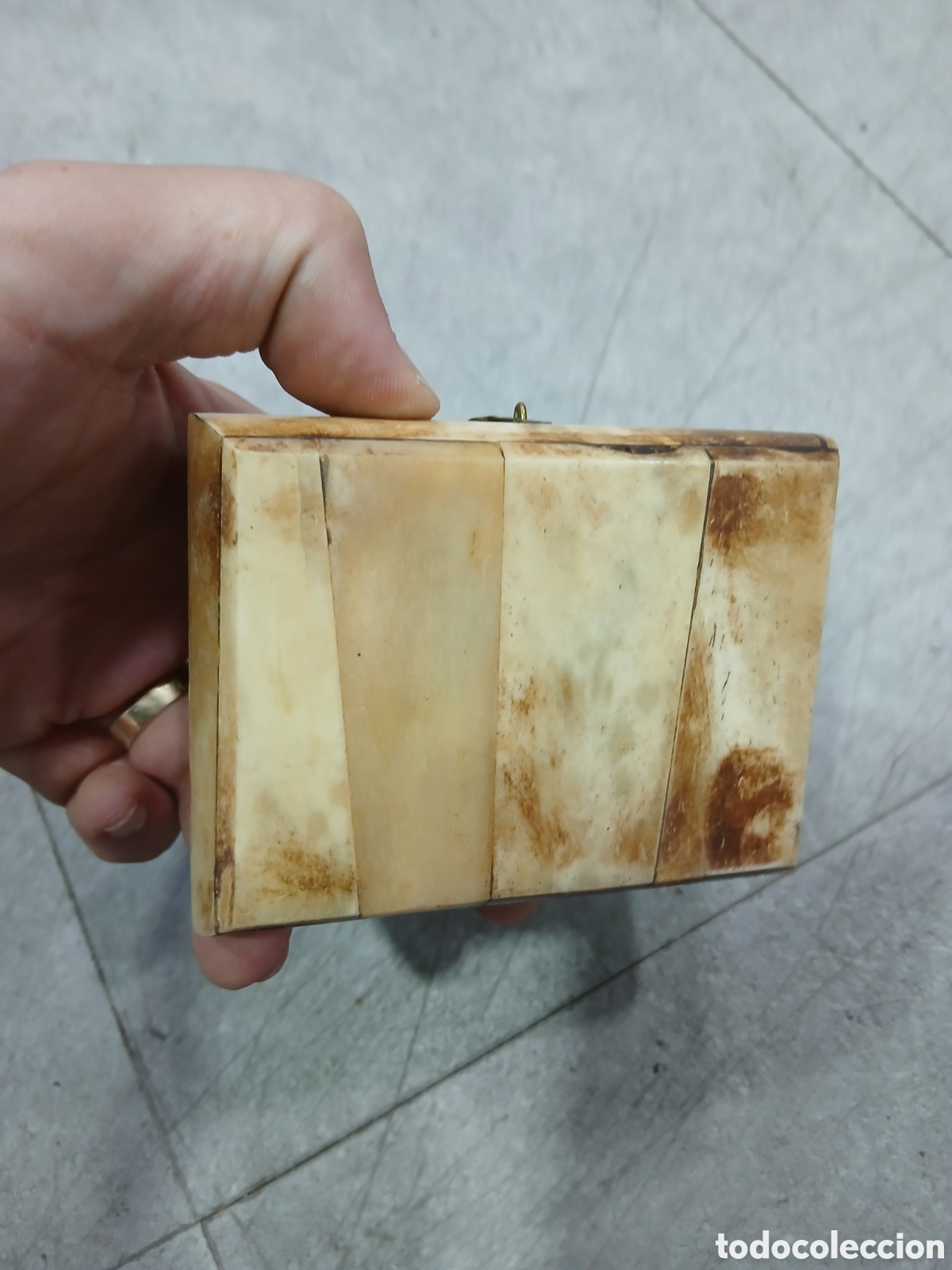 Antig&uuml;edades: Caja India en hueso. (L3) - Foto 4