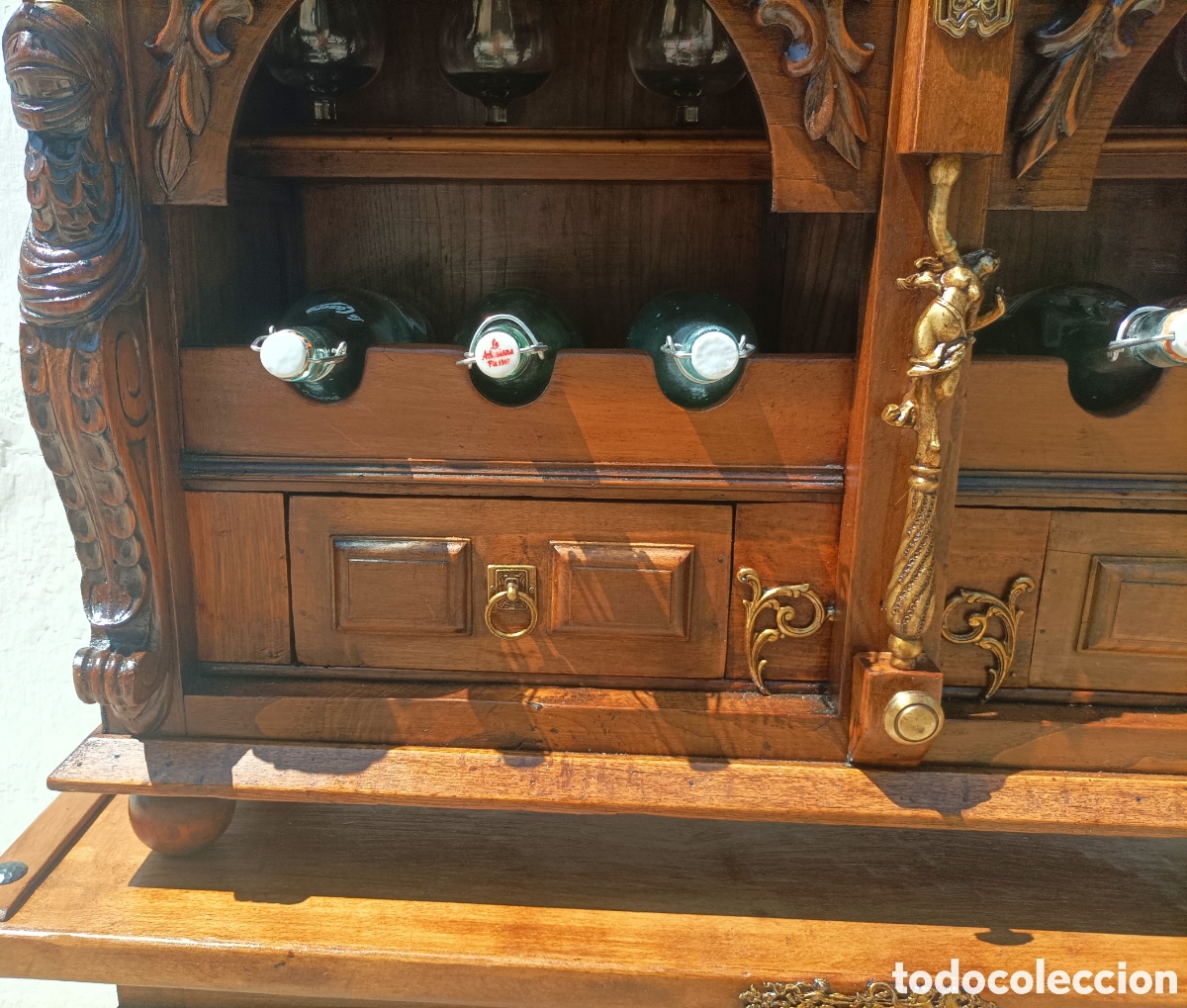 Antig&uuml;edades: Mueble botellero de madera - Foto 3