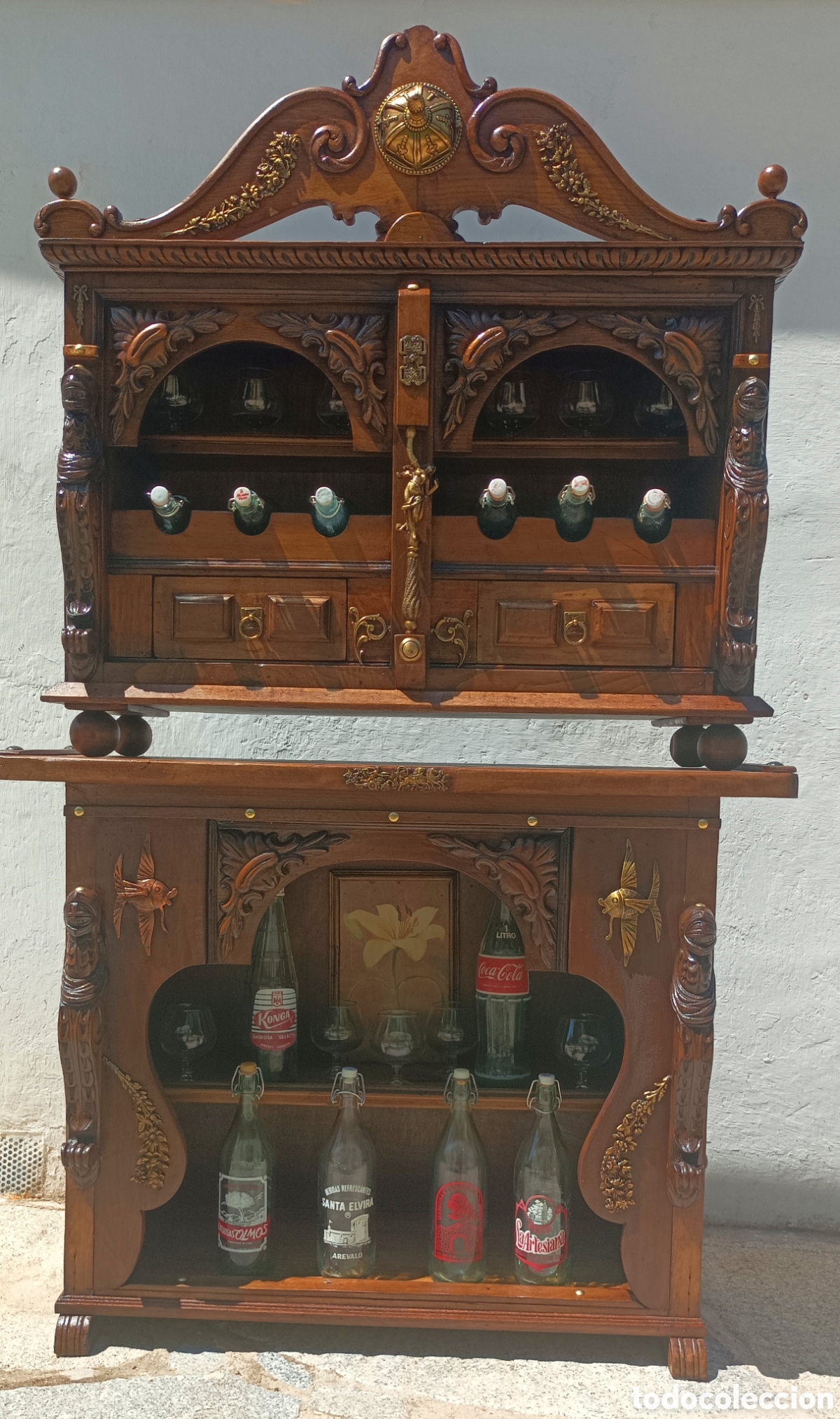 Antig&uuml;edades: Mueble botellero de madera - Foto 7