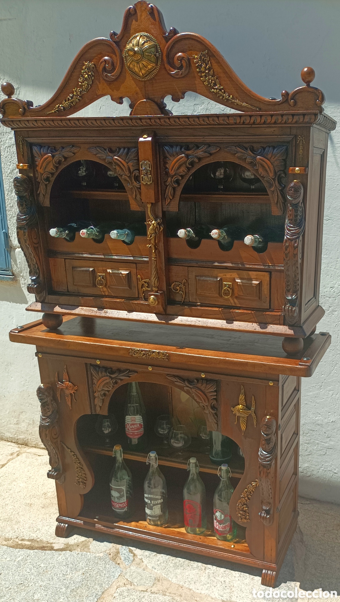 Antig&uuml;edades: Mueble botellero de madera - Foto 1