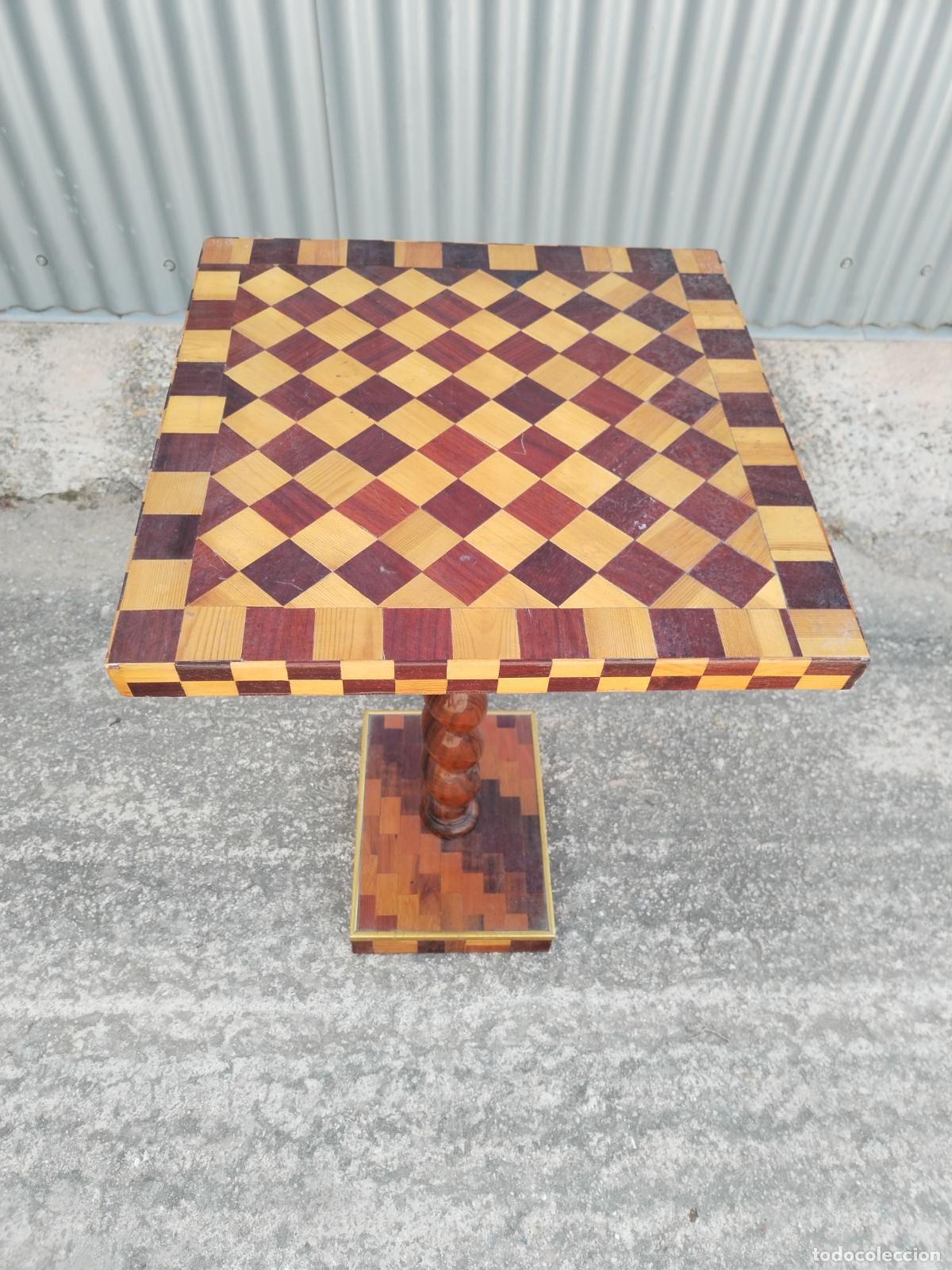 Antig&uuml;edades: mesa auxiliar de made con marqueteria - Foto 5