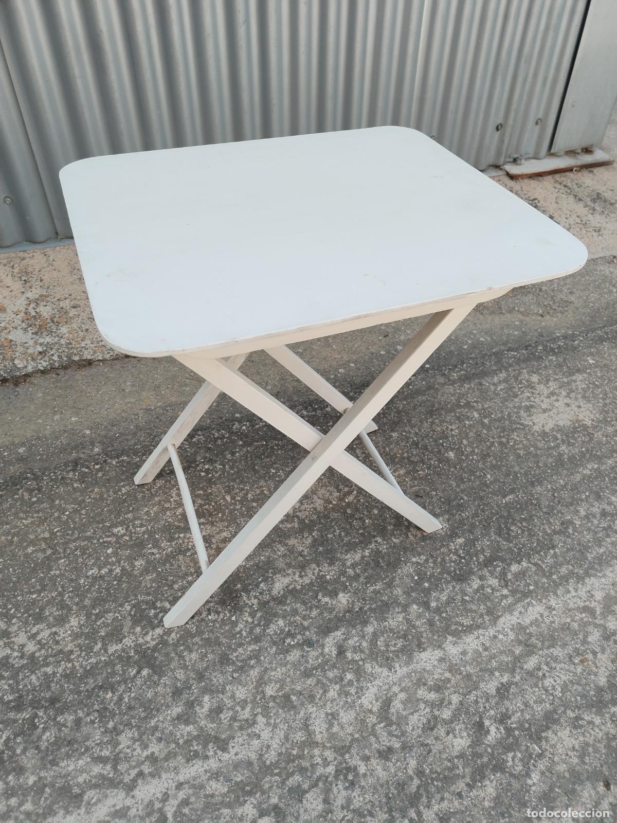 Antig&uuml;edades: mesa plegable de madera - Foto 2
