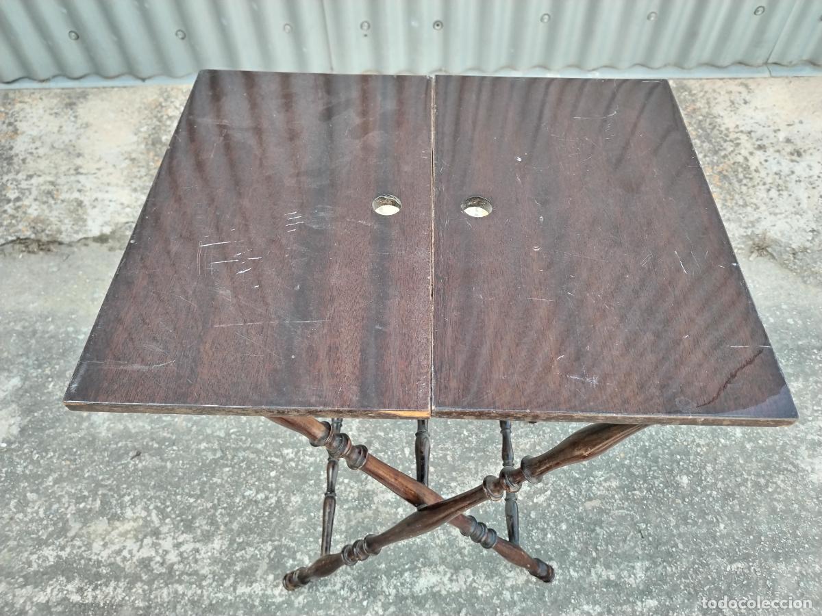 Antig&uuml;edades: antigua mesa plegable de madera - Foto 3