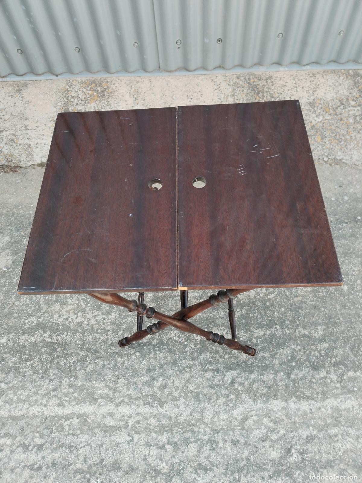 Antig&uuml;edades: antigua mesa plegable de madera - Foto 10