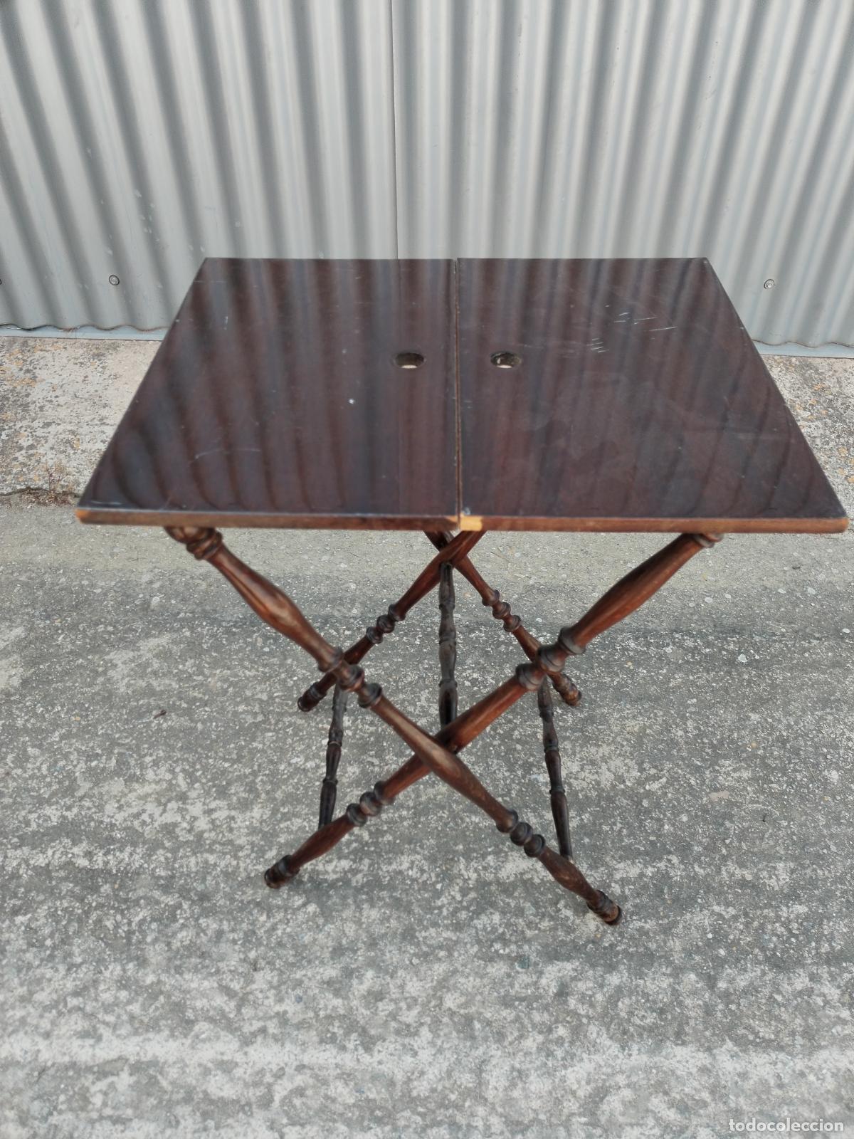 Antig&uuml;edades: antigua mesa plegable de madera - Foto 13
