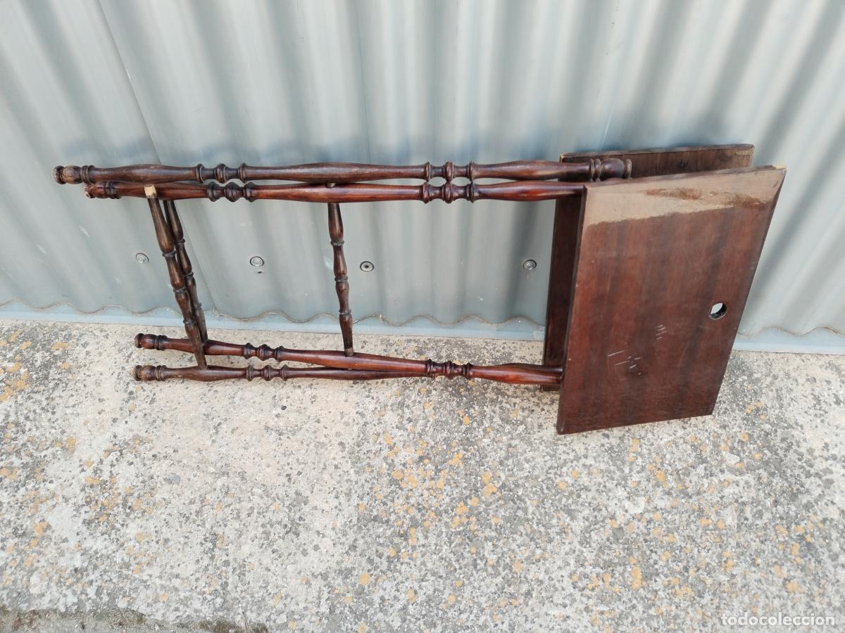 Antig&uuml;edades: antigua mesa plegable de madera - Foto 14