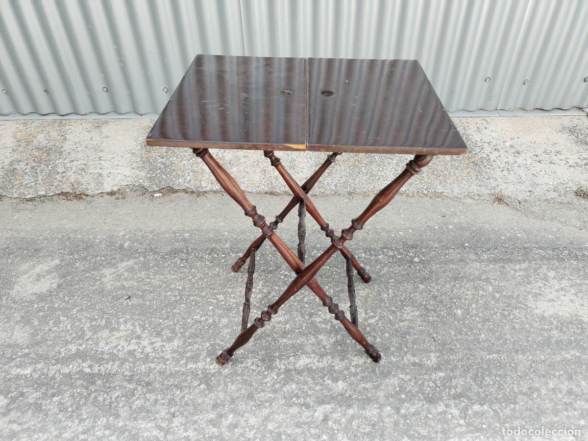 Antig&uuml;edades: antigua mesa plegable de madera - Foto 1