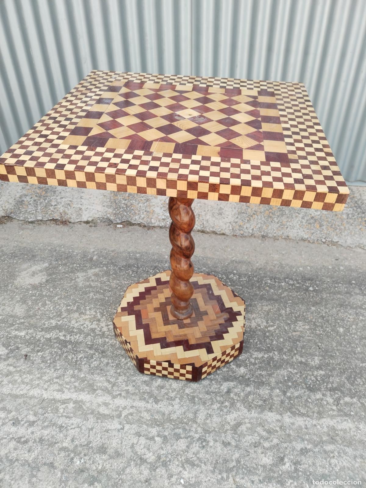 Antig&uuml;edades: mesa de madera con marqueteria - Foto 9