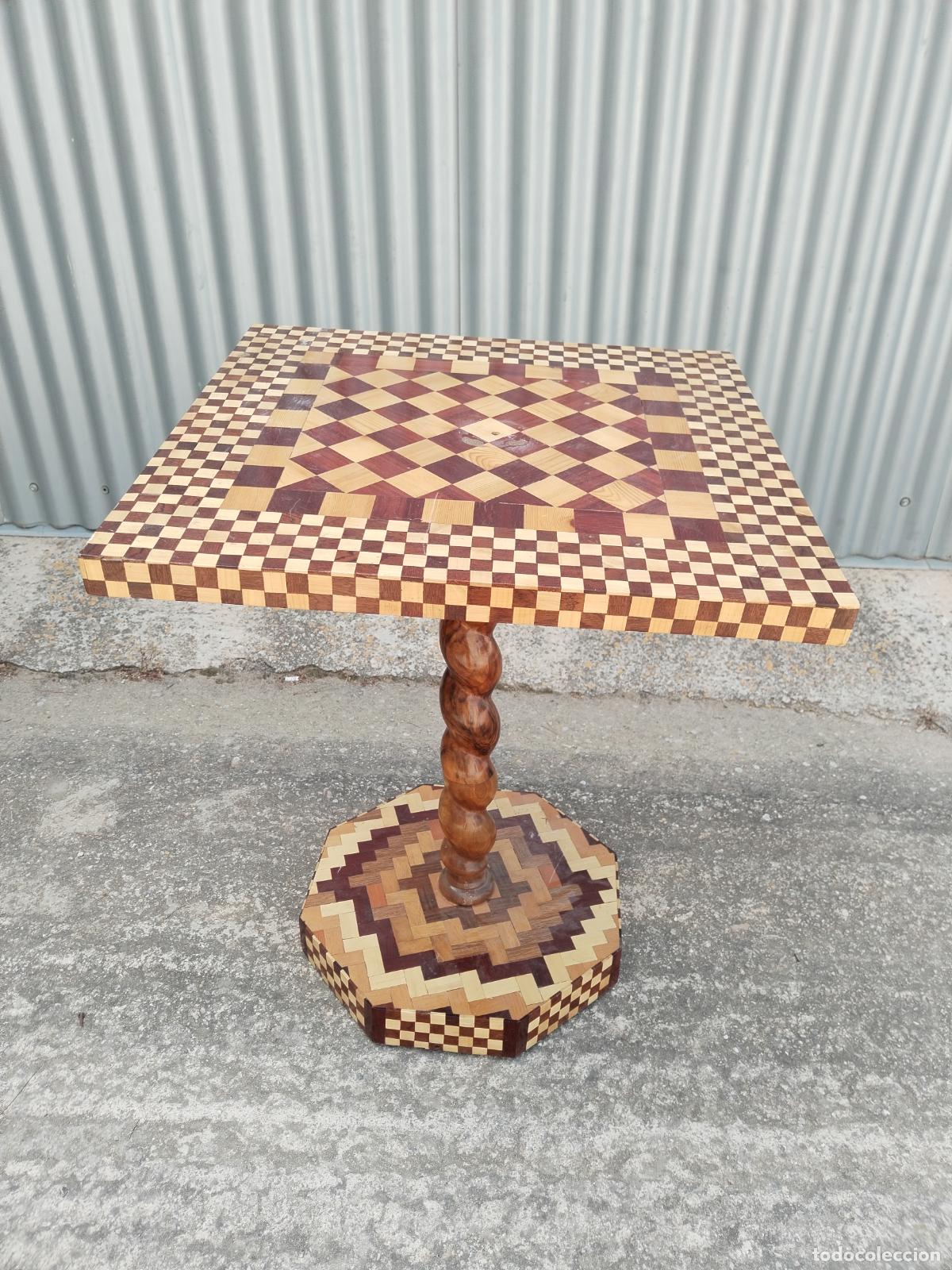 Antig&uuml;edades: mesa de madera con marqueteria - Foto 14