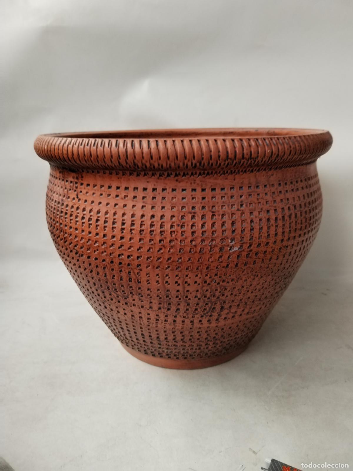 Antig&uuml;edades: macetero vintage de terracota - Foto 6