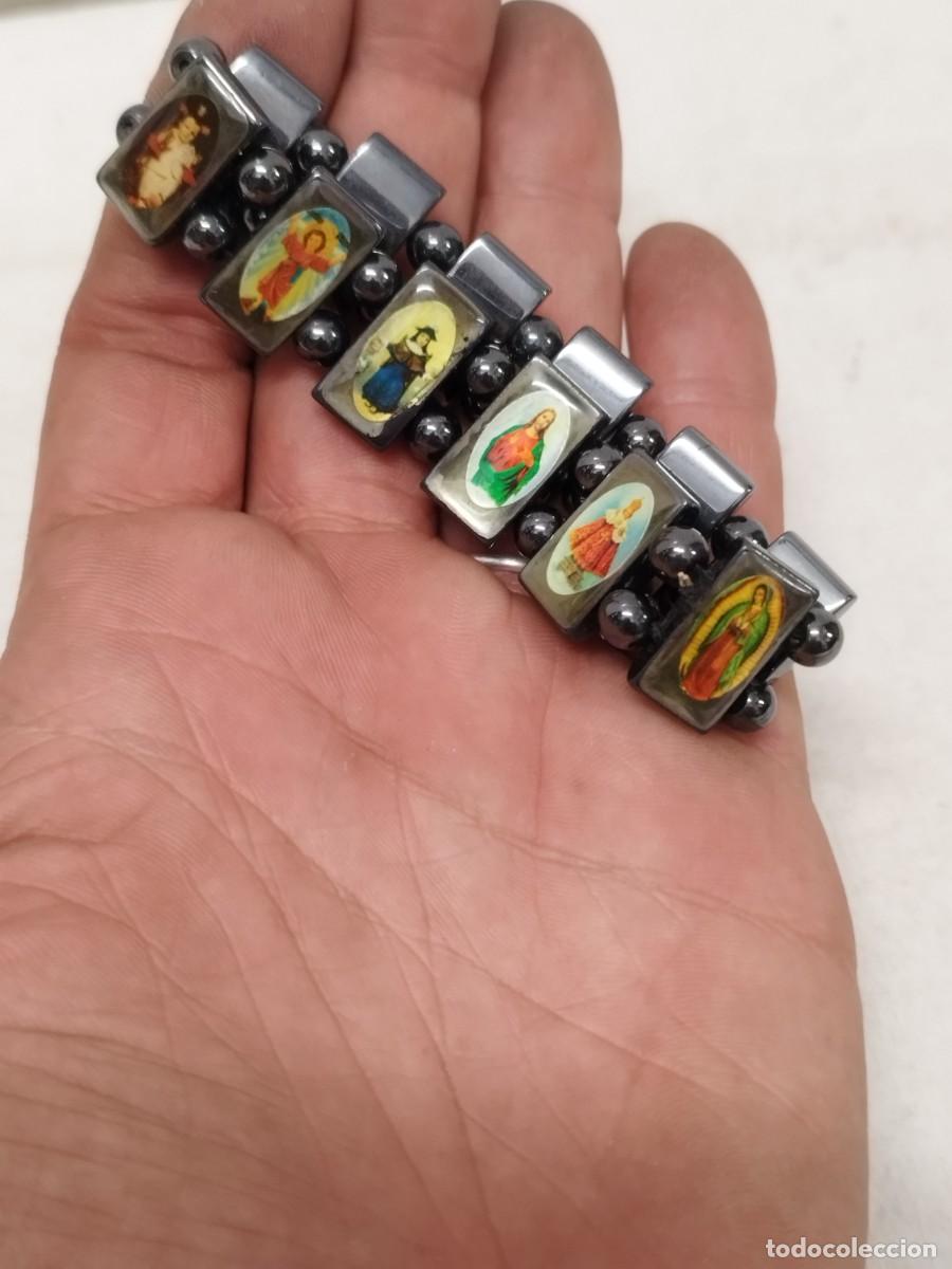 Antiquit&eacute;s: Pulsera religiosa, imantada y con im&aacute;genes religiosas, religi&oacute;n.