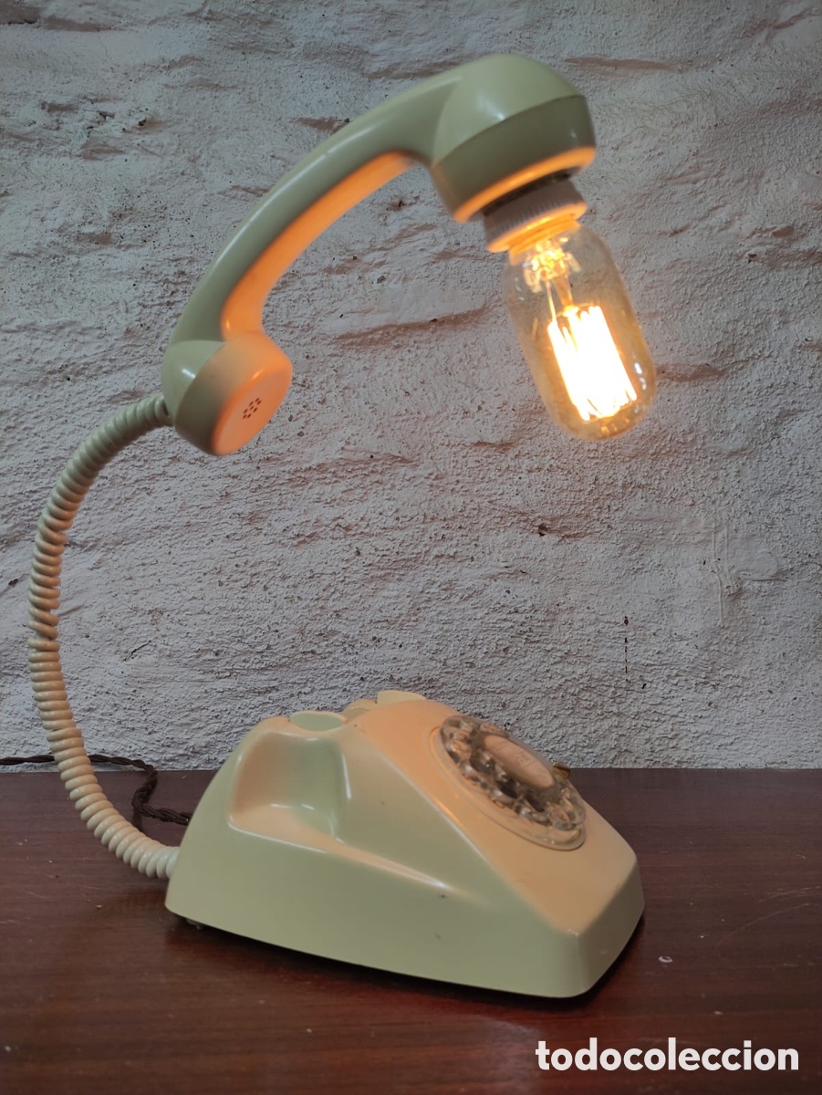 Antig&uuml;edades: L&aacute;mpara con base de tel&eacute;fono cl&aacute;sico - Foto 4