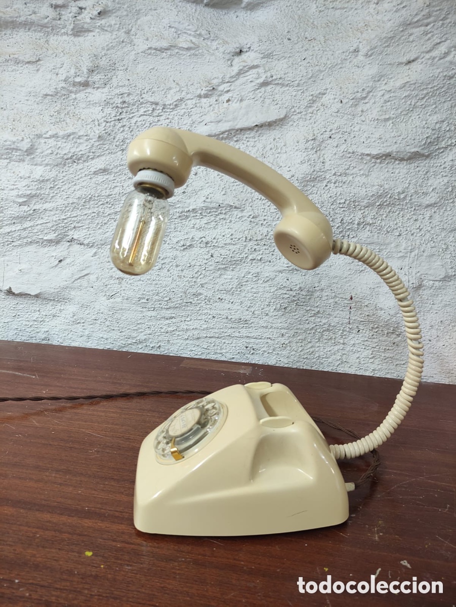 Antig&uuml;edades: L&aacute;mpara con base de tel&eacute;fono cl&aacute;sico - Foto 1