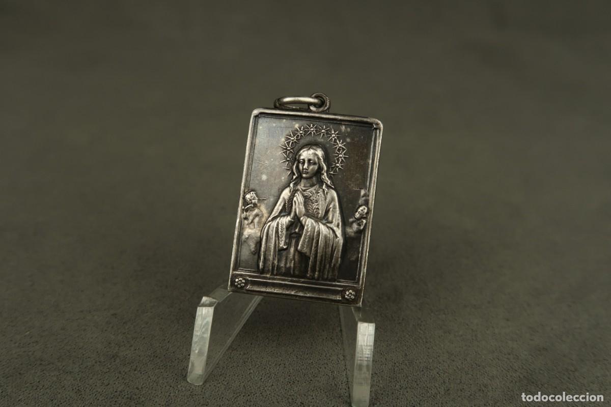 Antig&uuml;edades: Antigua Medalla Religiosa de Plata - Foto 2
