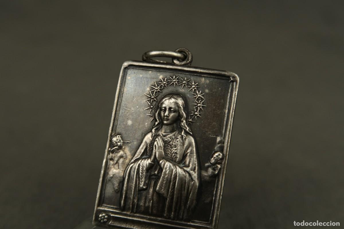 Antig&uuml;edades: Antigua Medalla Religiosa de Plata - Foto 3