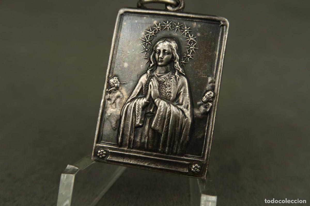 Antig&uuml;edades: Antigua Medalla Religiosa de Plata - Foto 4