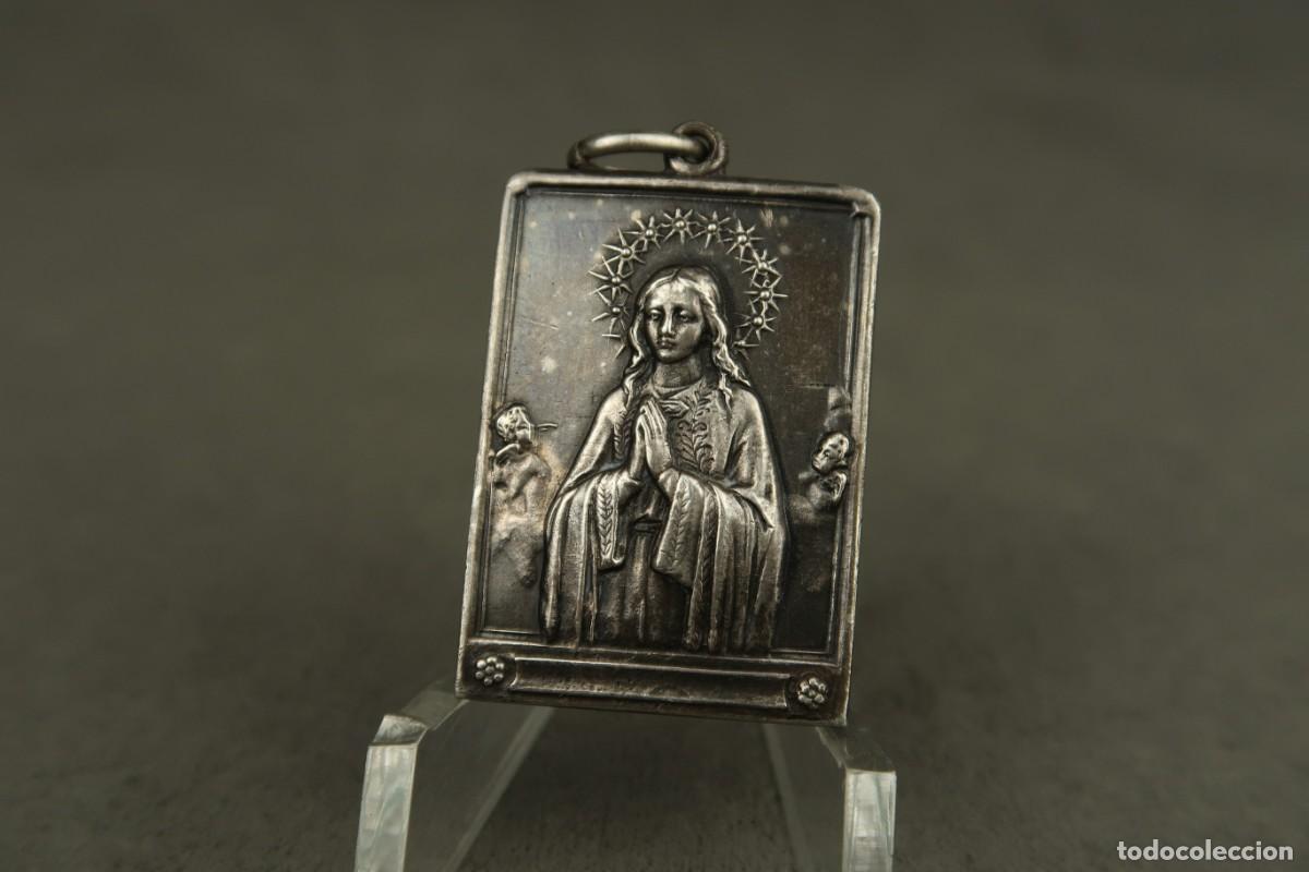 Antig&uuml;edades: Antigua Medalla Religiosa de Plata - Foto 5