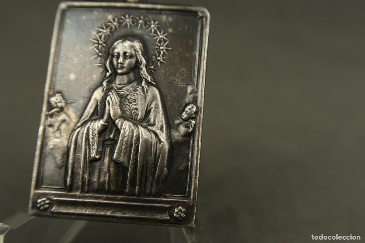 Antig&uuml;edades: Antigua Medalla Religiosa de Plata - Foto 6