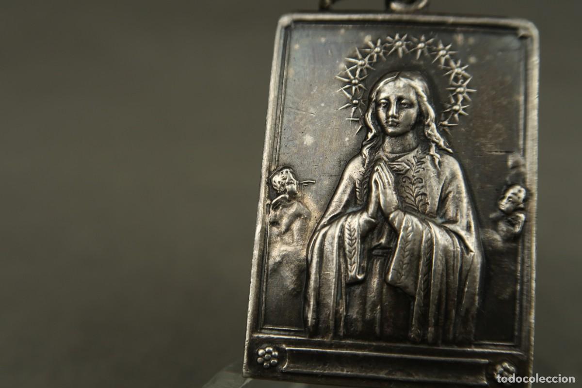 Antig&uuml;edades: Antigua Medalla Religiosa de Plata - Foto 7