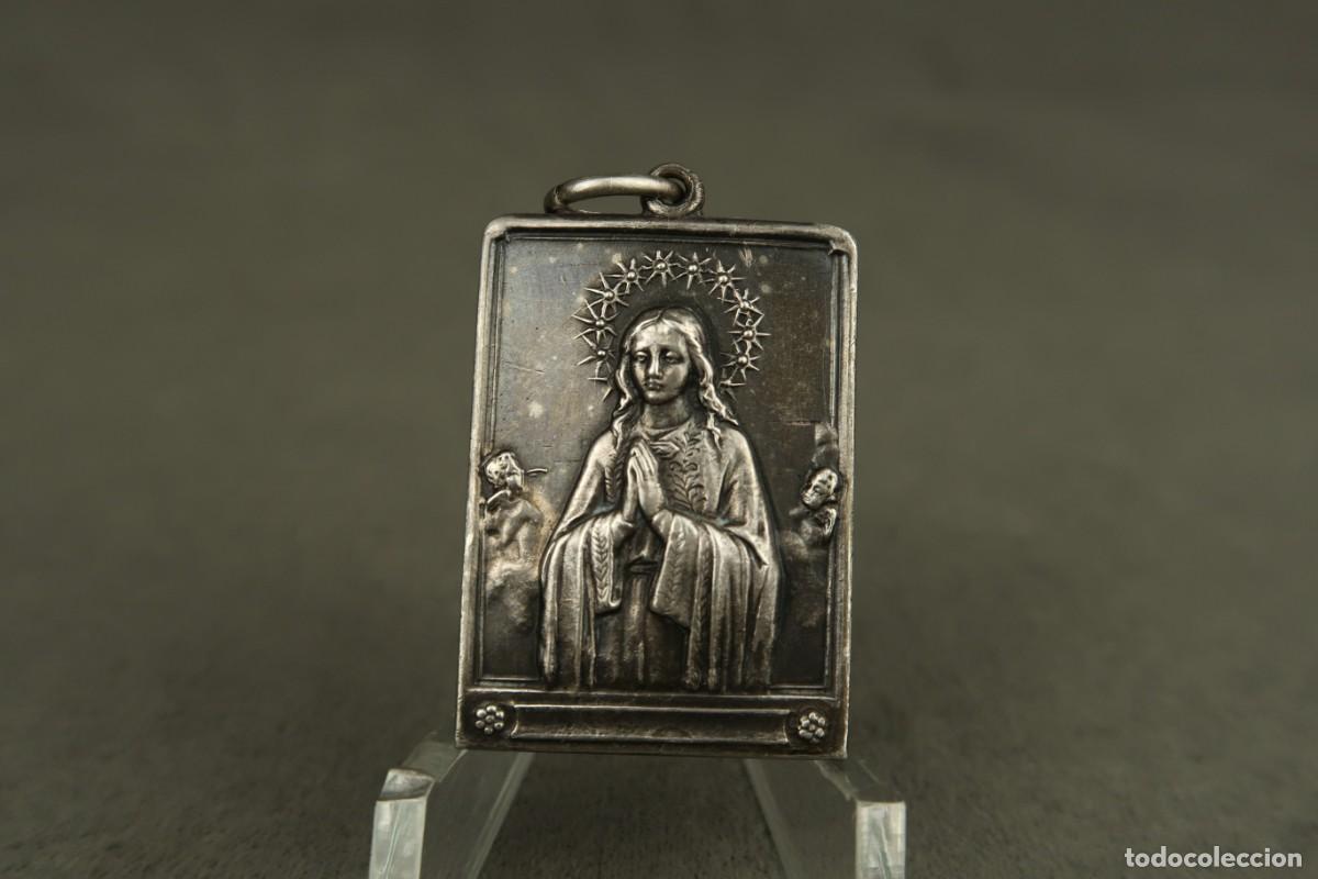 Antig&uuml;edades: Antigua Medalla Religiosa de Plata - Foto 8