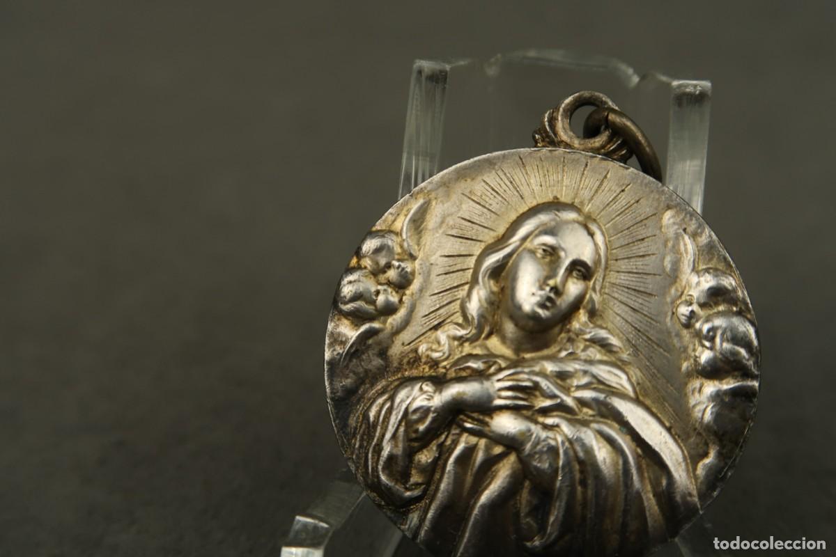 Antig&uuml;edades: Antigua Medalla Religiosa de Plata - Foto 4