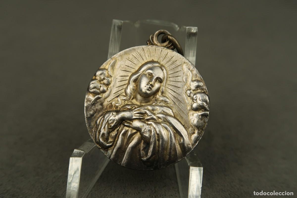 Antig&uuml;edades: Antigua Medalla Religiosa de Plata - Foto 5
