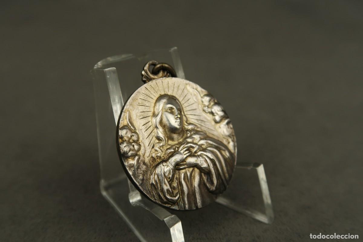 Antig&uuml;edades: Antigua Medalla Religiosa de Plata - Foto 7