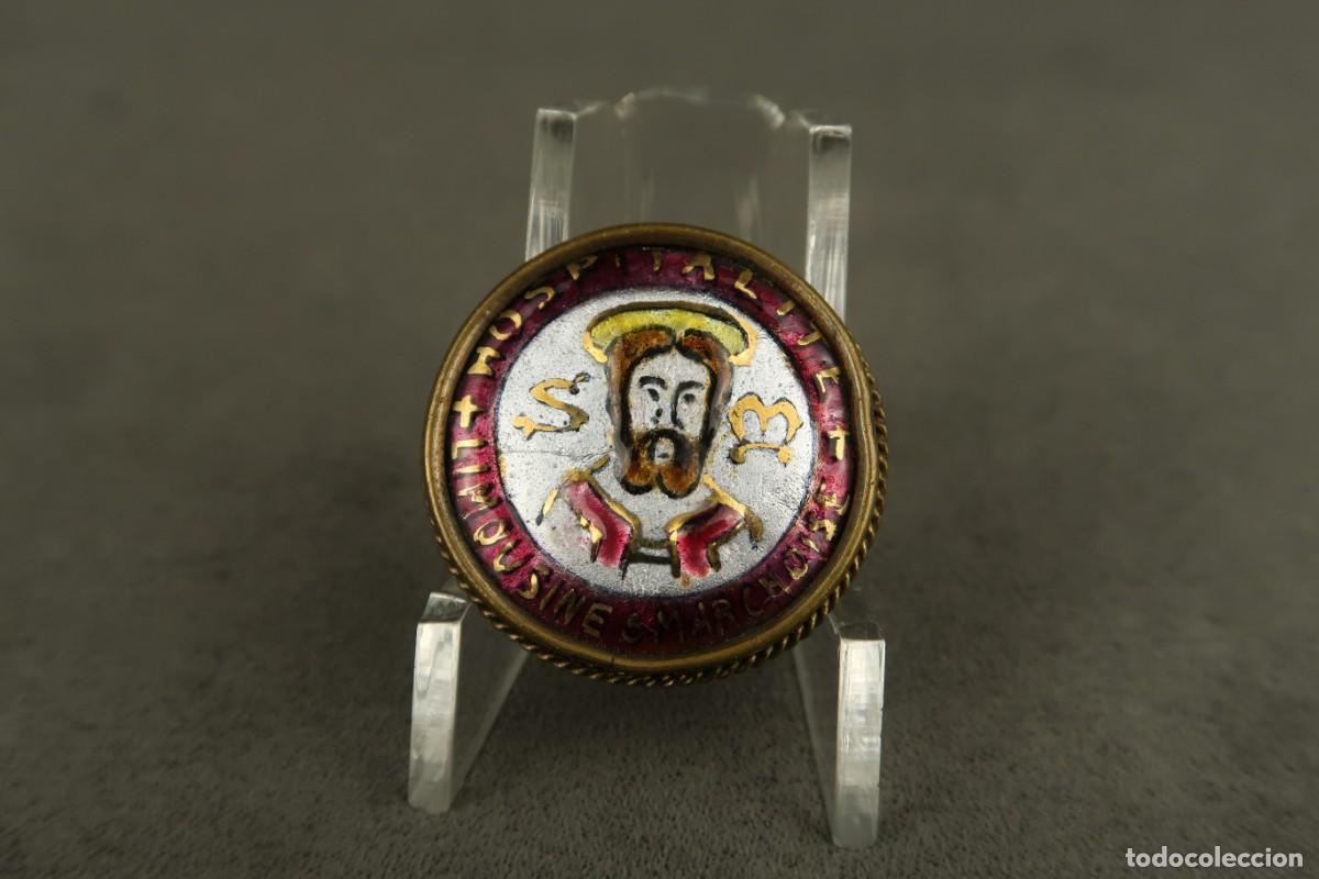 Antig&uuml;edades: Antiguo Broche Religioso con Esmaltes - Foto 1