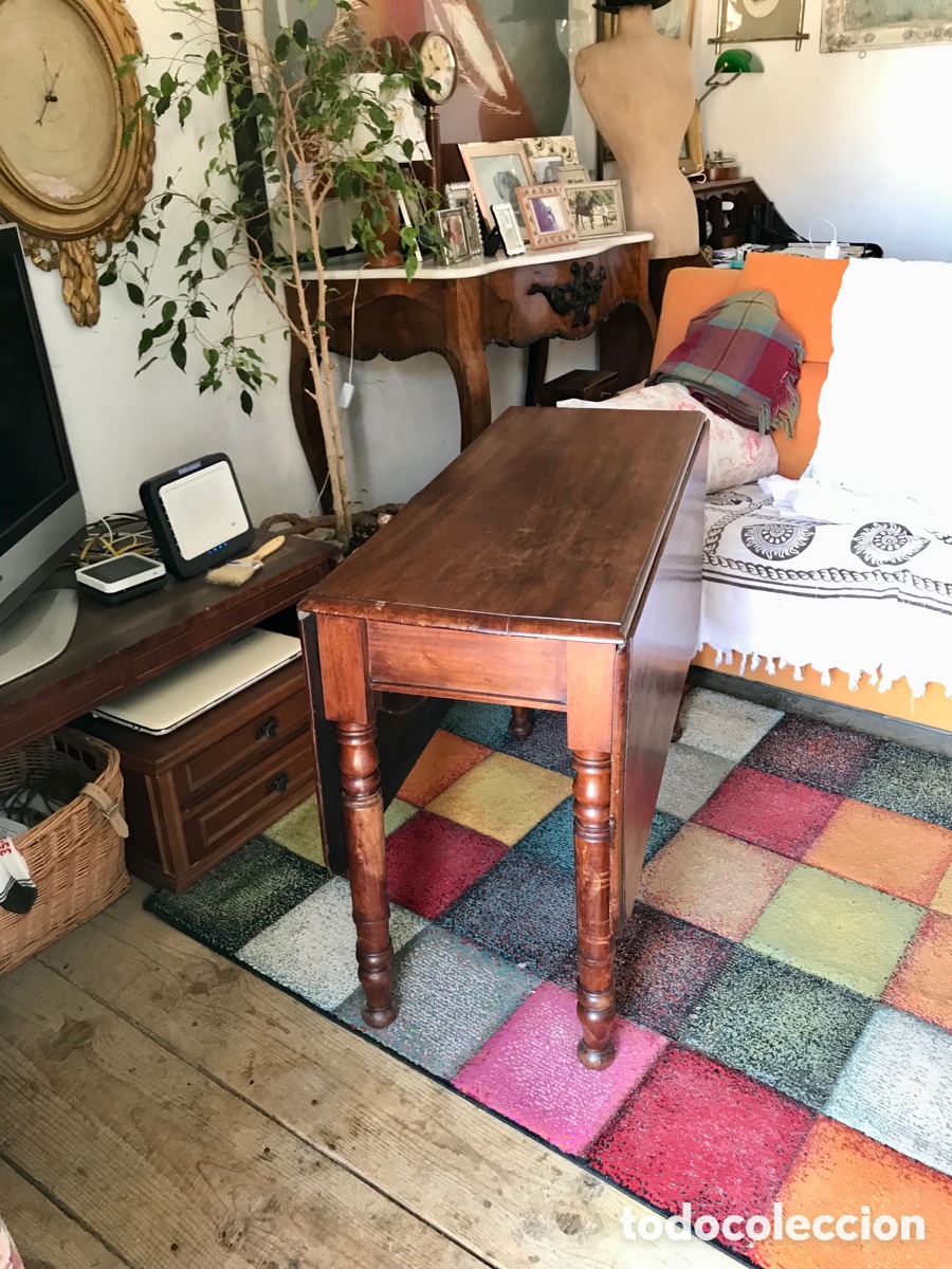 Antig&uuml;edades: Mesa de alas victoriana - Foto 2