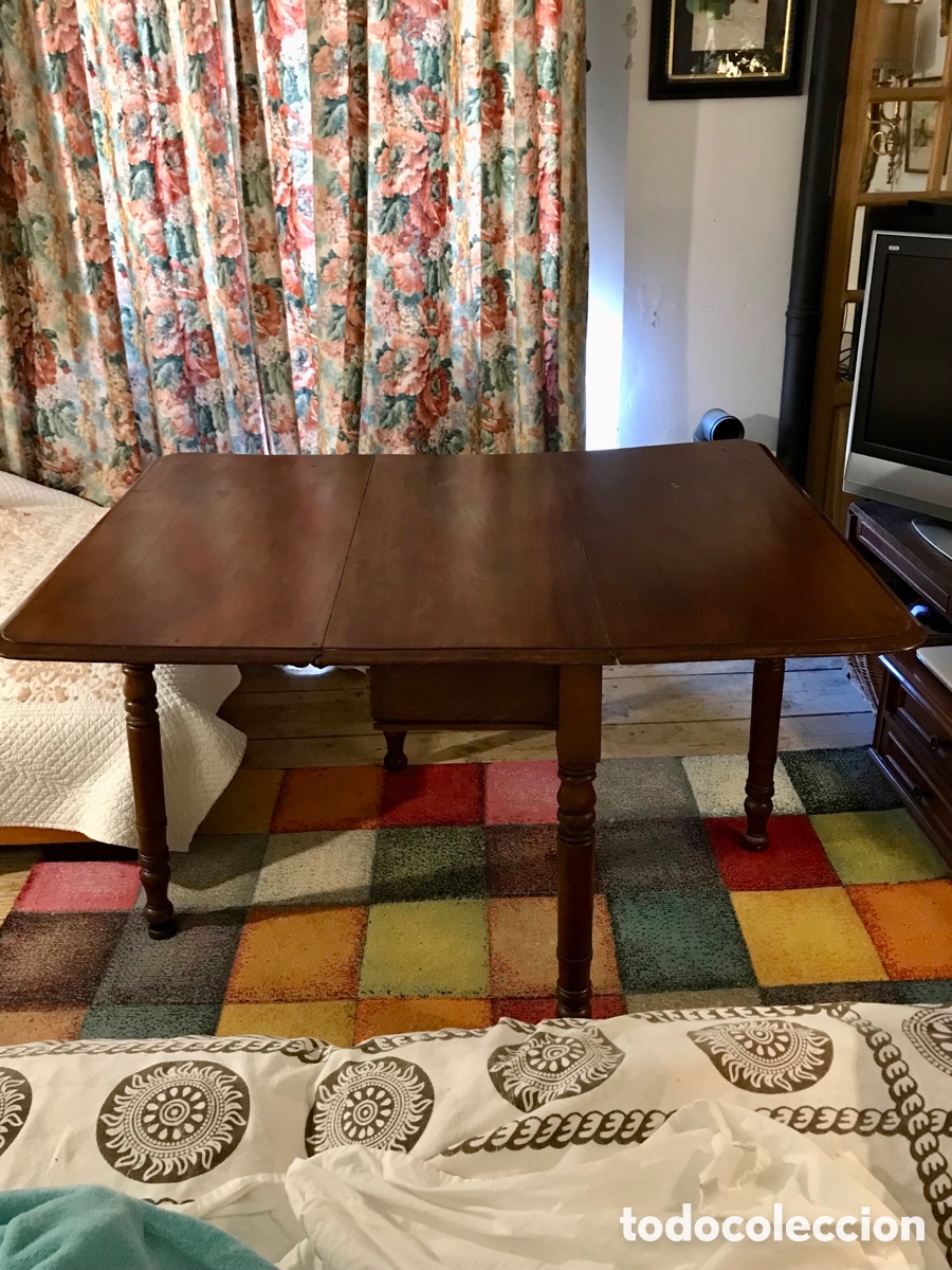 Antig&uuml;edades: Mesa de alas victoriana - Foto 5