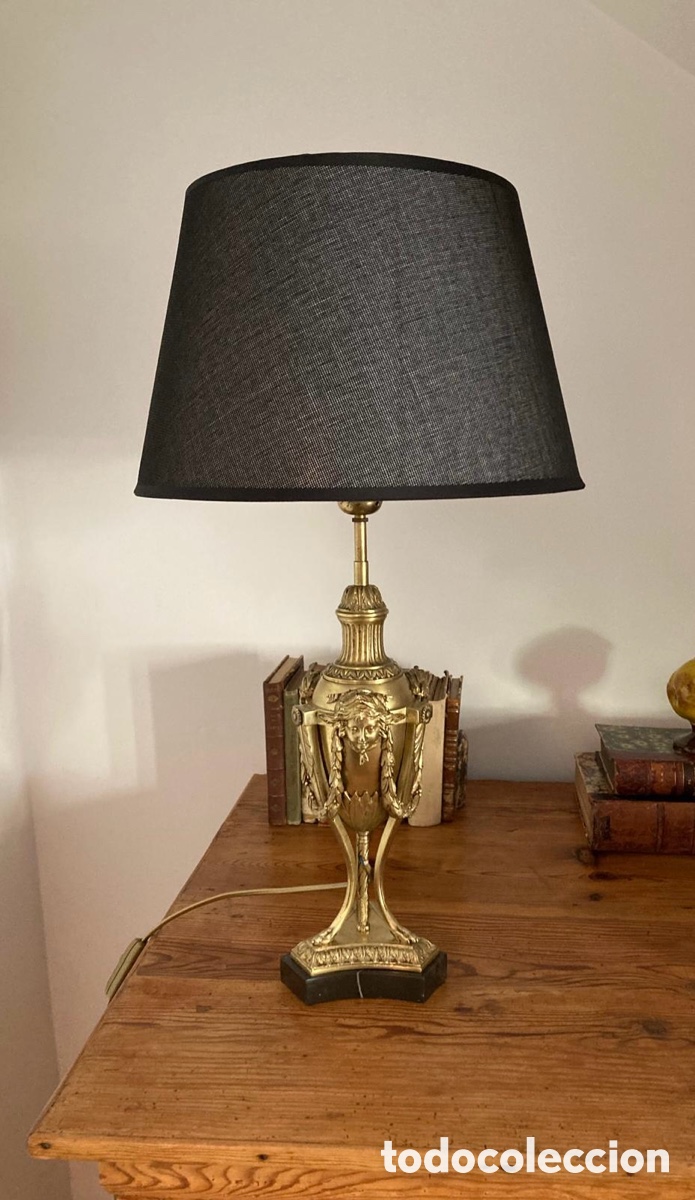 Antig&uuml;edades: PIE L&Aacute;MPARA DE SOBREMESA BRONCE IMPERIO - Foto 10
