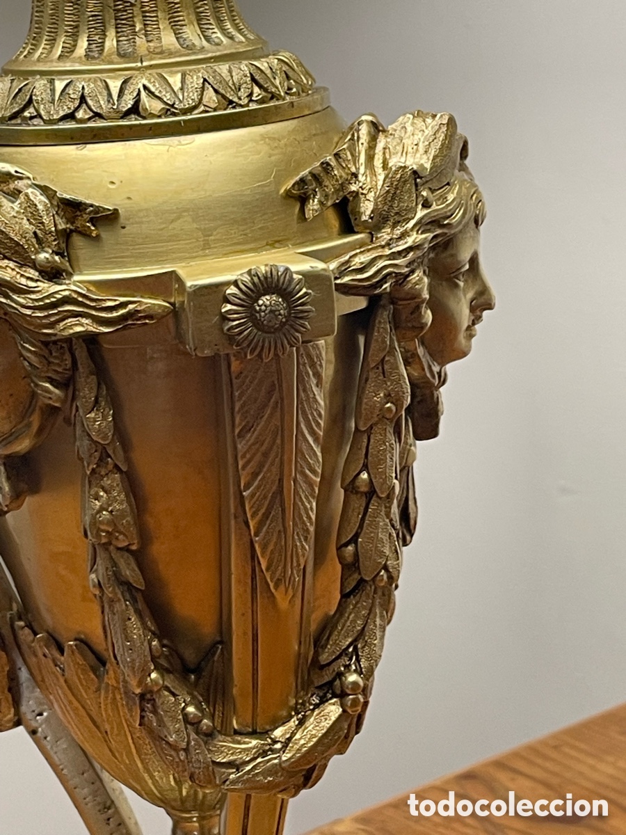 Antig&uuml;edades: PIE L&Aacute;MPARA DE SOBREMESA BRONCE IMPERIO - Foto 5