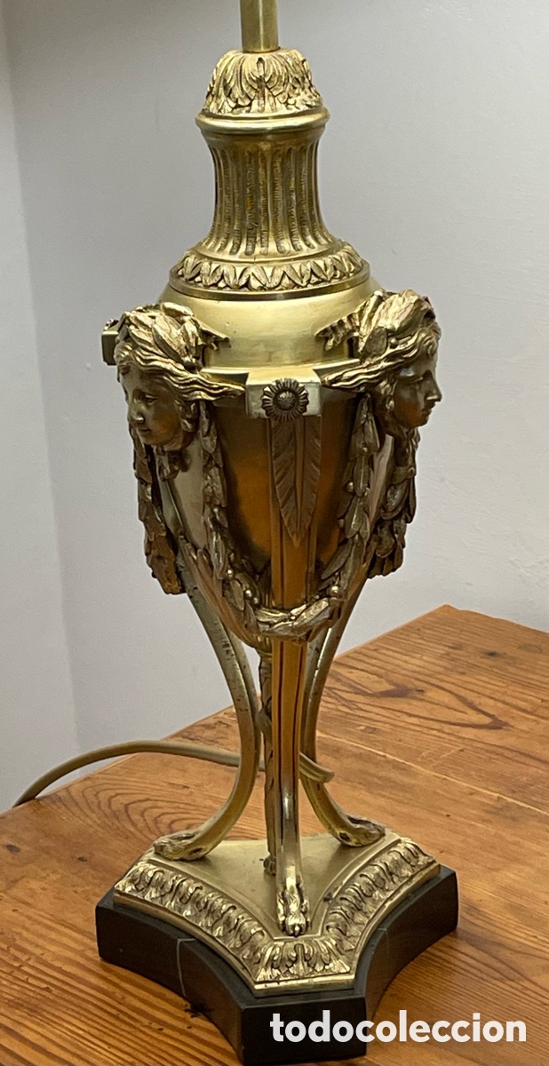 Antig&uuml;edades: PIE L&Aacute;MPARA DE SOBREMESA BRONCE IMPERIO - Foto 6