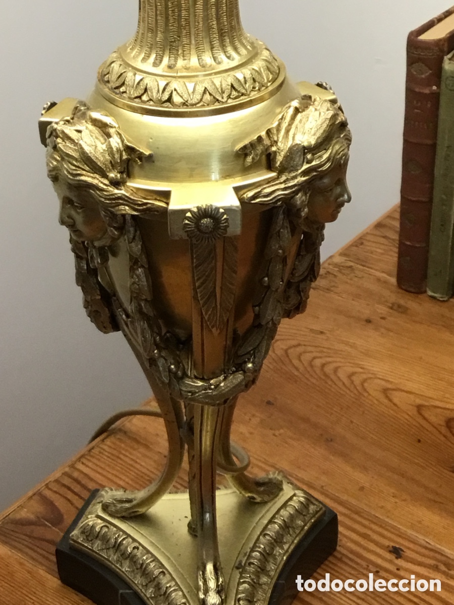 Antig&uuml;edades: PIE L&Aacute;MPARA DE SOBREMESA BRONCE IMPERIO - Foto 7