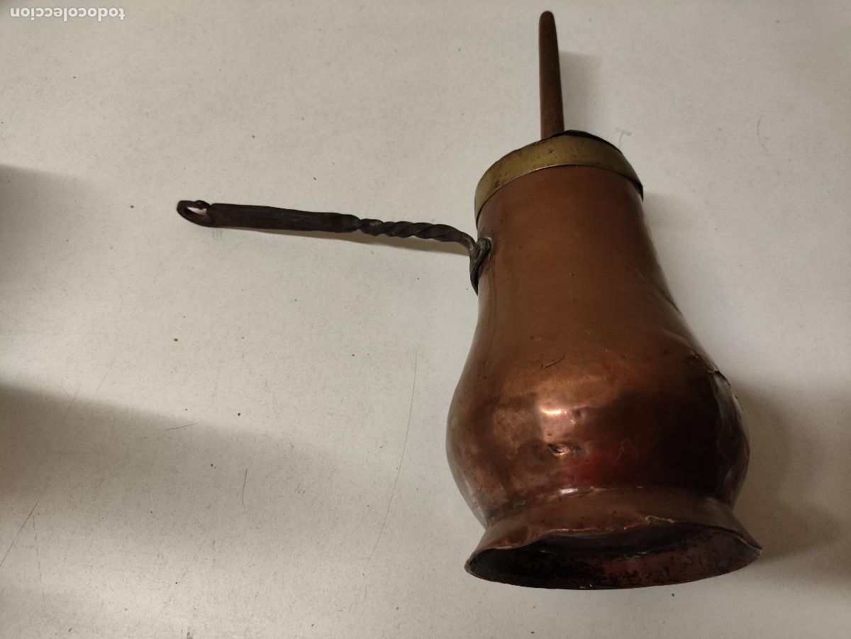 Antig&uuml;edades: ANTIGUA CHOCOLATERA EN COBRE Y FORJA - Foto 3