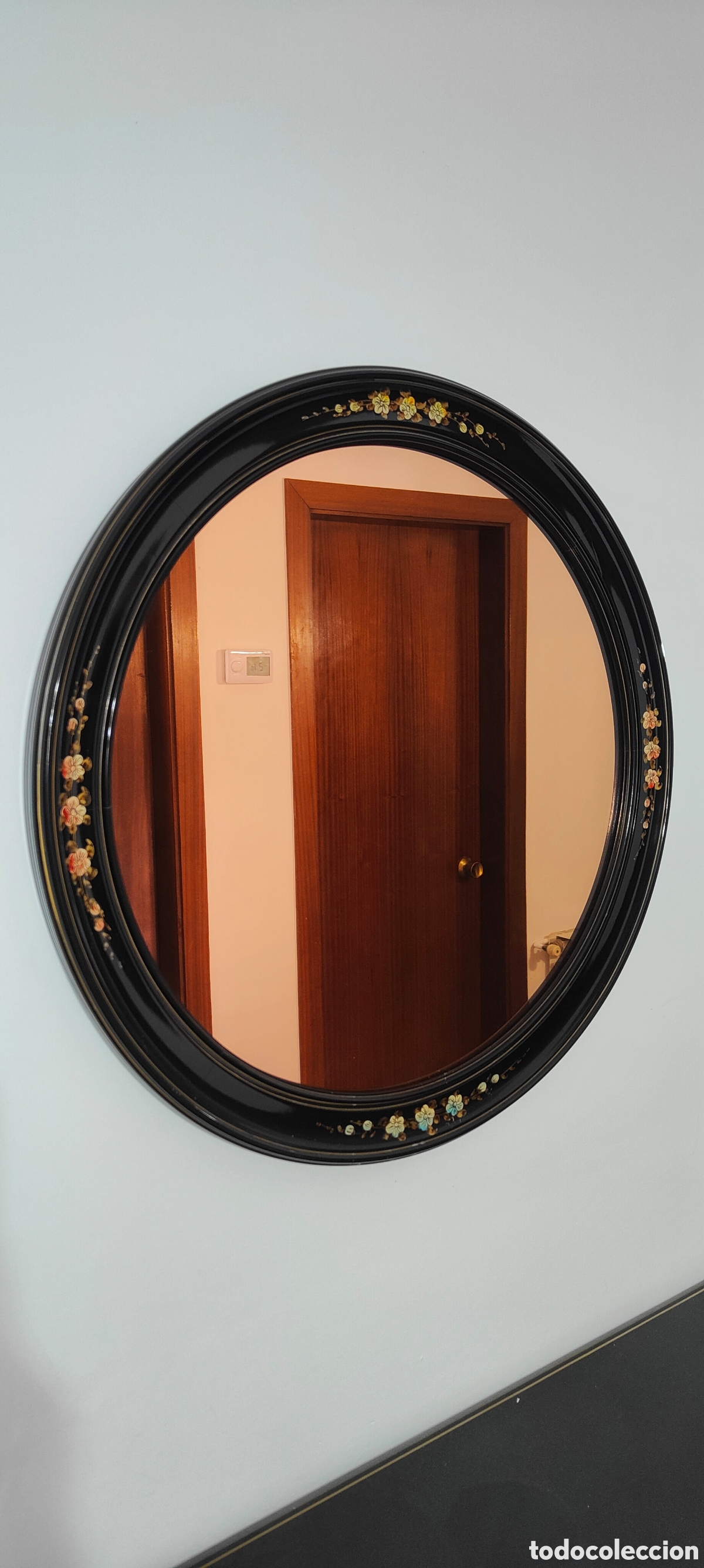 Antig&uuml;edades: Espejo con decoraci&oacute;n japonesa - Foto 1