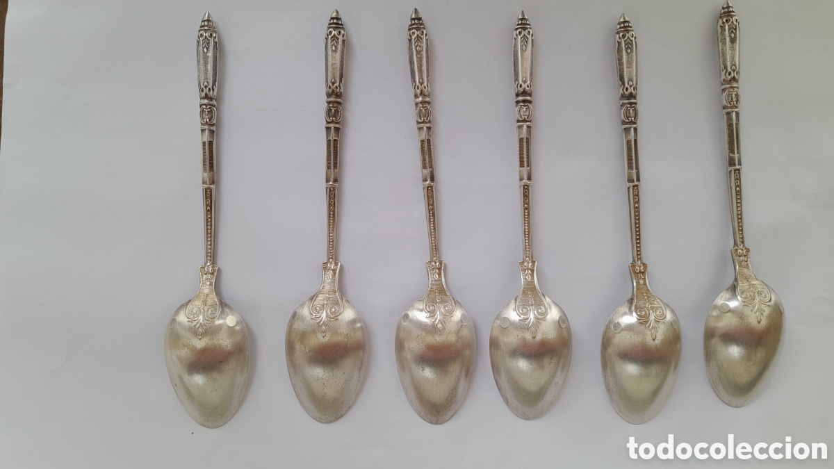 Antig&uuml;edades: Seis cucharillas antiguas de plata - Foto 2