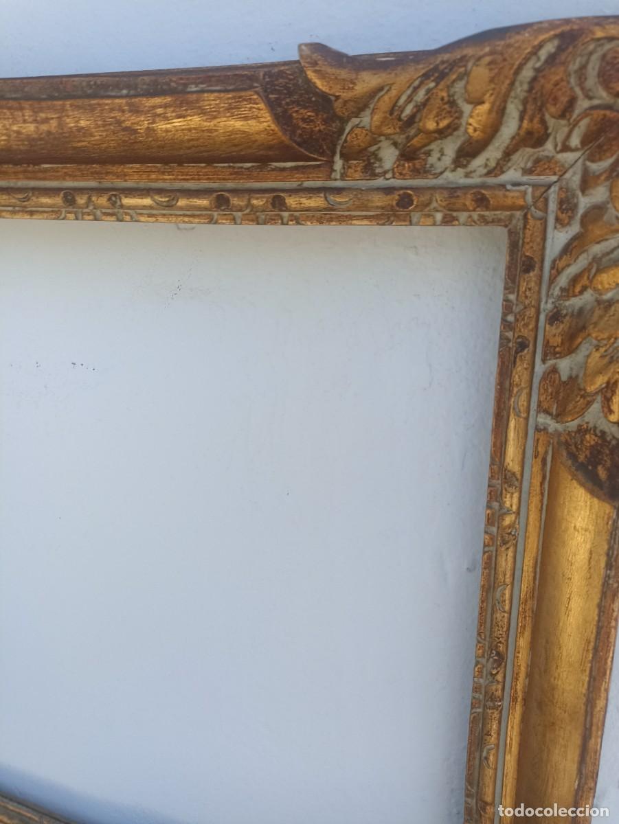 Antig&uuml;edades: Antiguo marco de madera tallada. Pan de oro. - Foto 6
