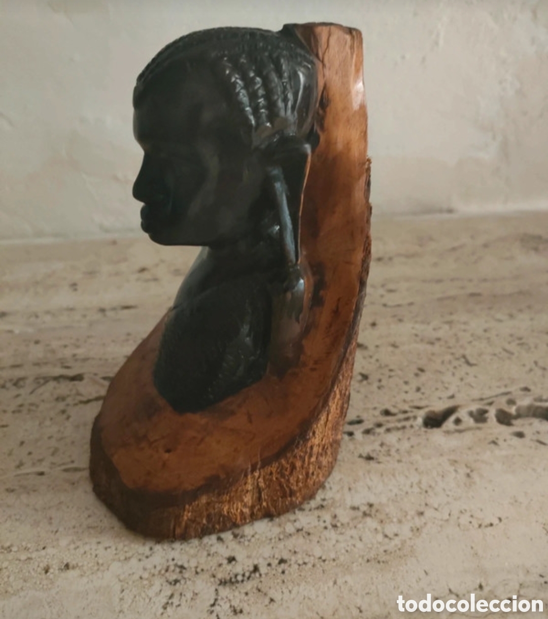 Antig&uuml;edades: Busto africano tallado en madera - Foto 3