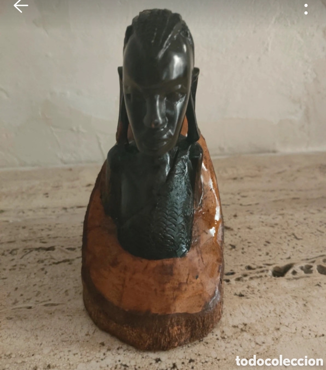 Antig&uuml;edades: Busto africano tallado en madera - Foto 4