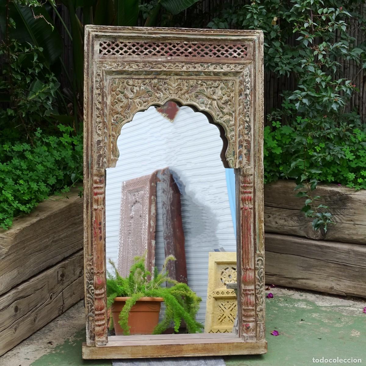 Antig&uuml;edades: Espejo tallado de India - Foto 1